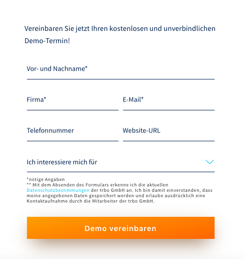 Beispiel für Formular mit Call to Action